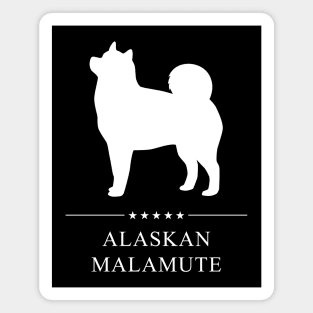 Alaskan Malamute Dog White Silhouette Magnet